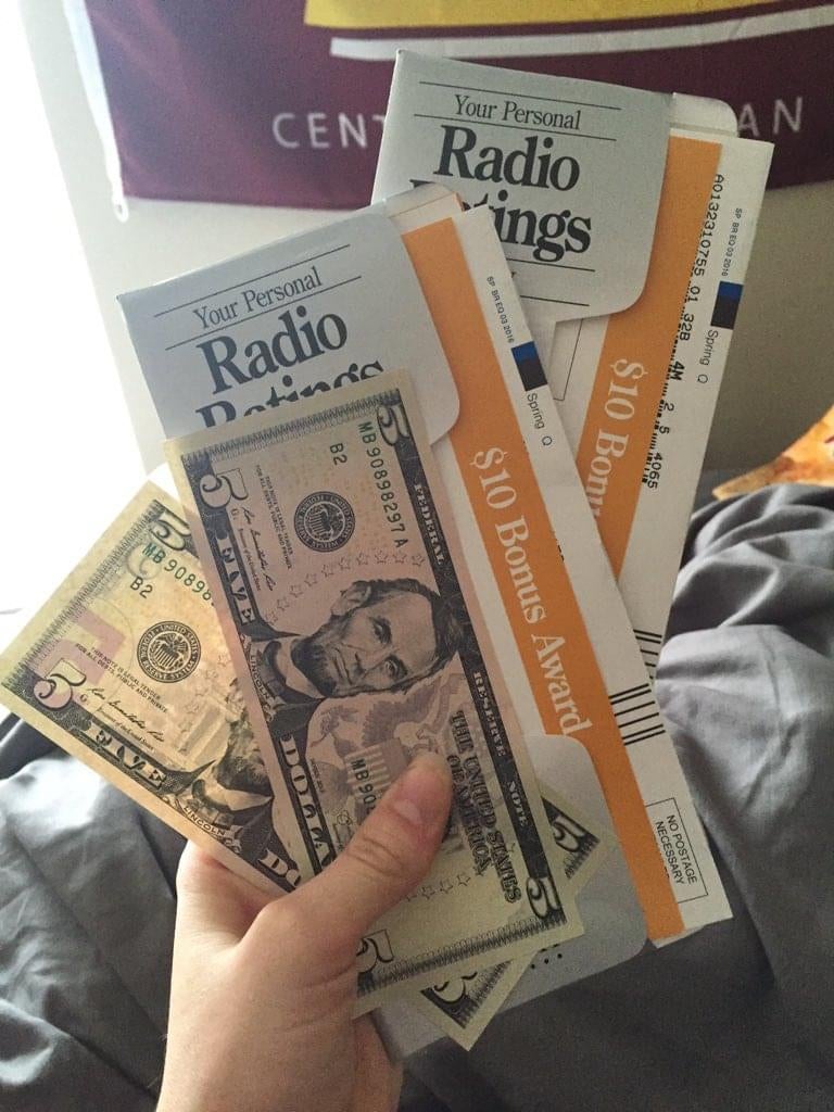 Cash and Nielsen survey rewards